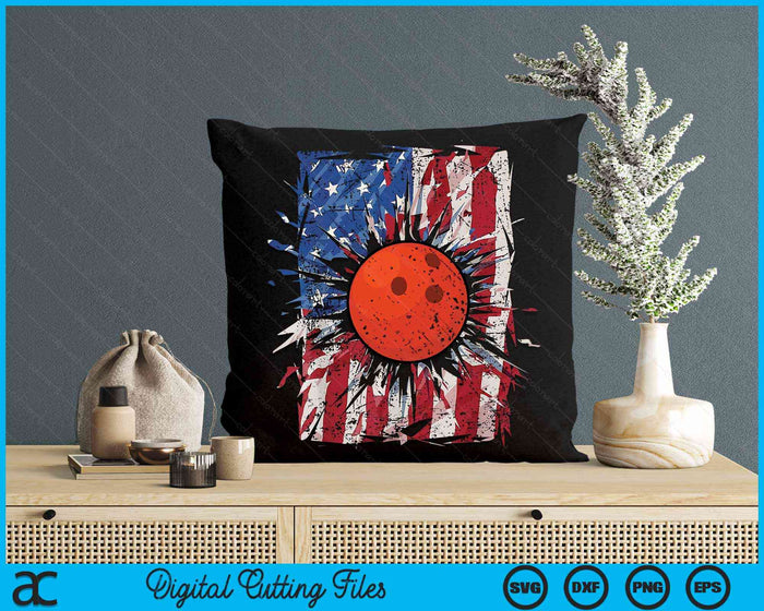 Patriottische bowlingbal 4 juli USA Amerikaanse vlag SVG PNG digitale snijbestanden