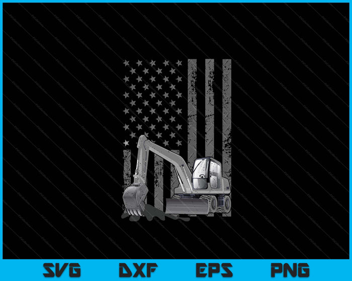 Patriotic Construction Worker Excavator Operator Digger Cool SVG PNG Digital Printable Files