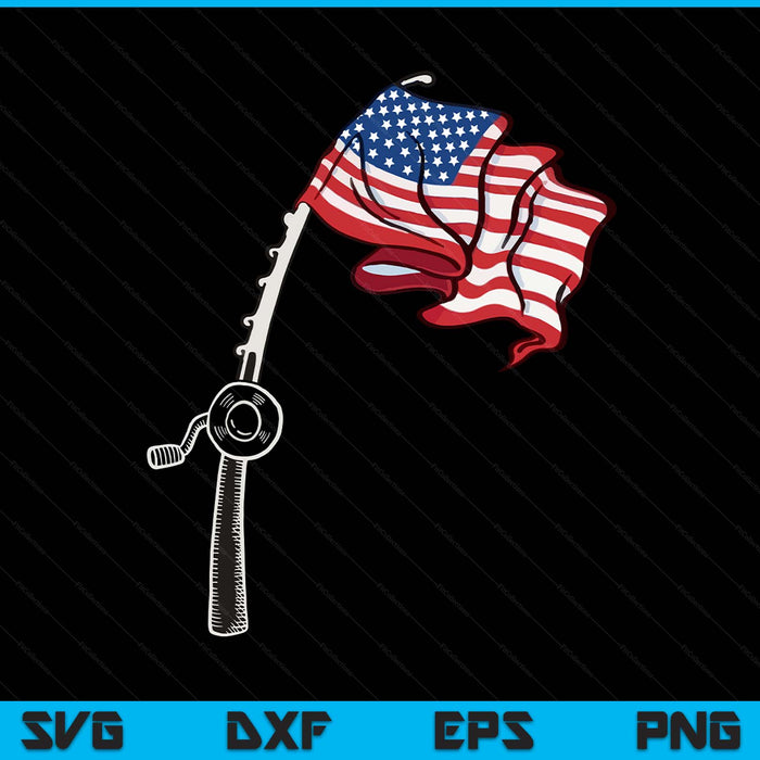 Patriotic fishing USA flag fisherman 4th of July SVG cut file