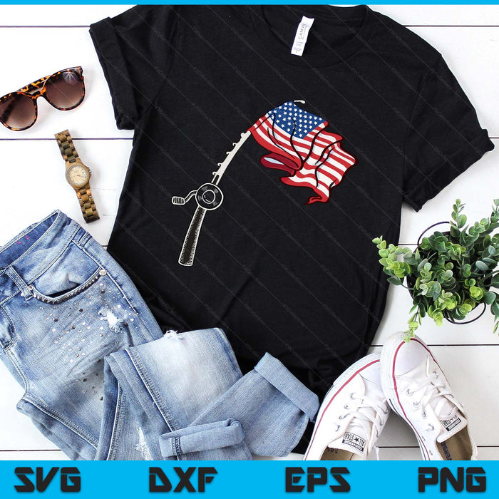 Patriotic Fishing USA Flag Fisherman 4th Of July SVG PNG Digital Printable Files