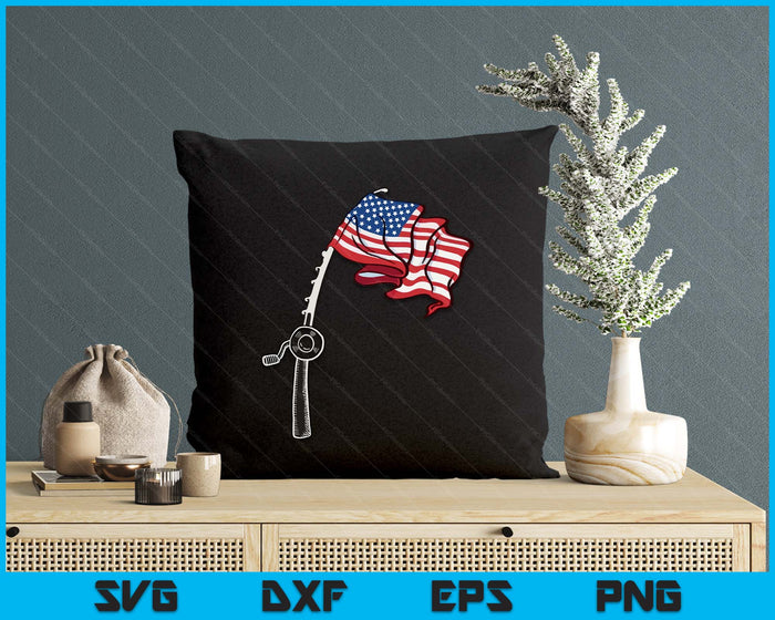Patriotic Fishing USA Flag Fisherman 4th Of July SVG PNG Digital Printable Files
