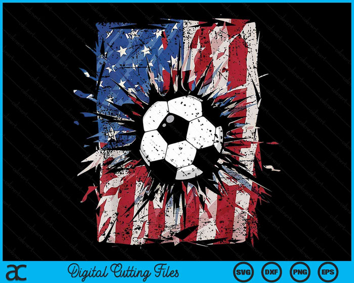 Patriottische voetbal 4 juli USA Amerikaanse vlag SVG PNG digitale snijbestanden