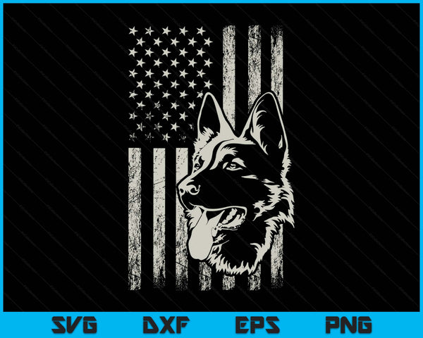 Patriotic German Shepherd American Flag 4th Of July Shepherd SVG PNG Digital Printable Files
