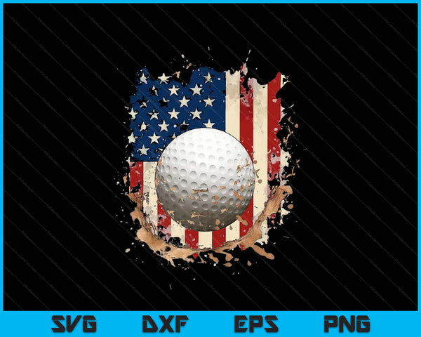 Patriotic golf 4th of July men USA American flag boys SVG cut file
