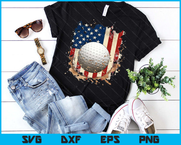 Patriotic Golf 4th Of July Men USA American Flag Boys SVG PNG Digital Printable Files