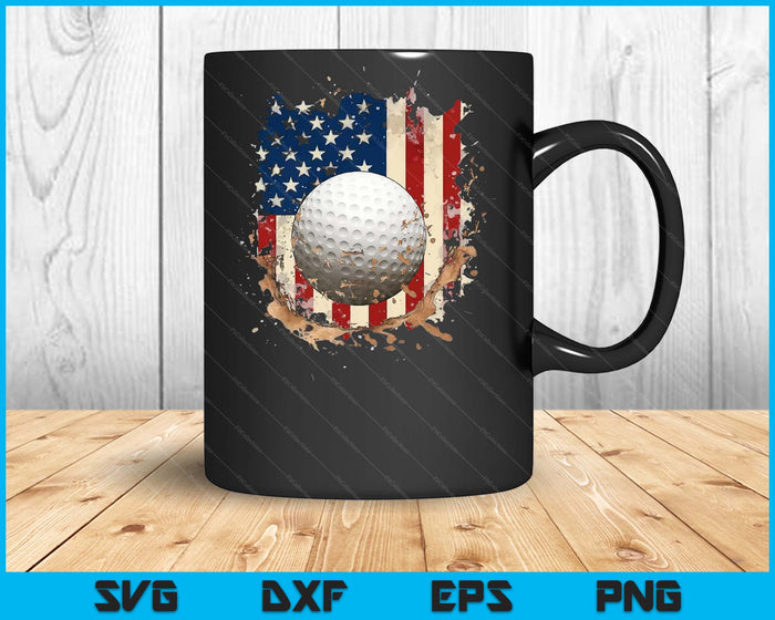 Patriotic Golf 4th Of July Men USA American Flag Boys SVG PNG Digital Printable Files