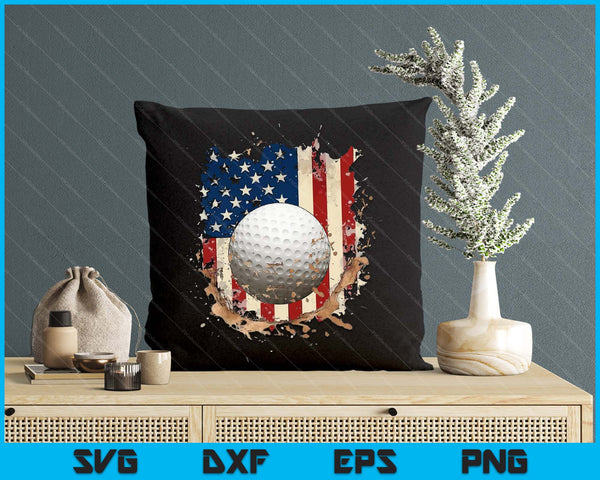 Patriotic Golf 4th Of July Men USA American Flag Boys SVG PNG Digital Printable Files