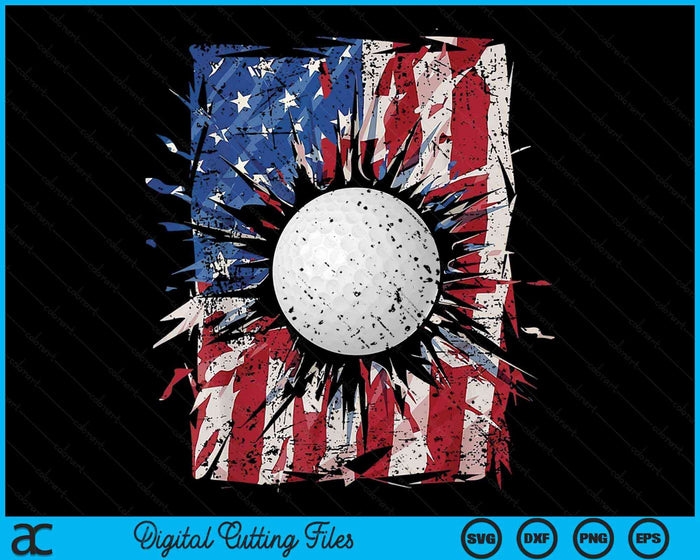 Patriotic Golf 4th Of July USA American Flag SVG PNG Digital Cutting Files