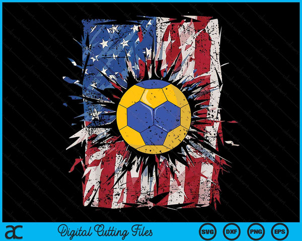 Patriottische handbal 4 juli USA Amerikaanse vlag SVG PNG digitale snijbestanden