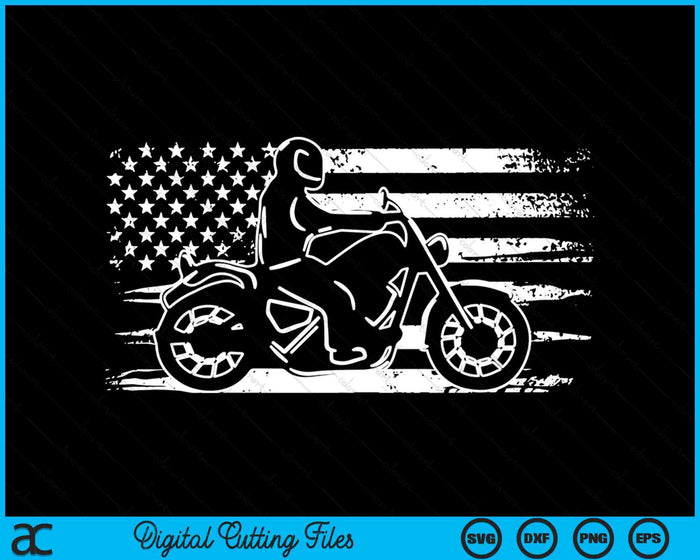 Patriotic Motorcycle Vintage American US Flag Biker SVG PNG Digital Cutting Files