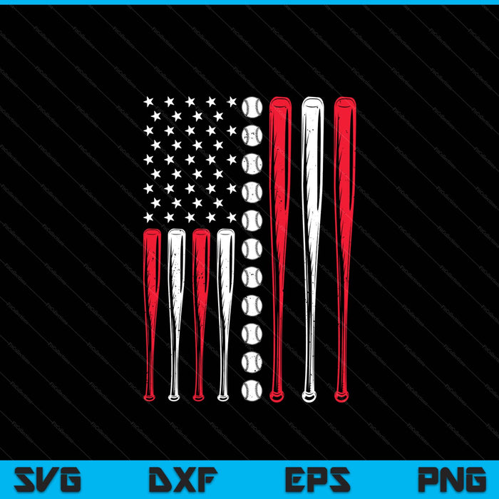 Patriotic softball 4th of July men USA American flag SVG cut file