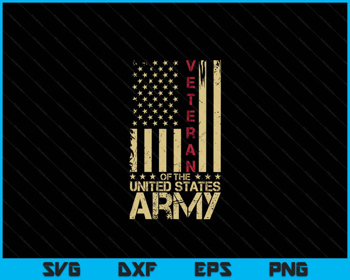 Patriotic U.S Army Veteran Red Line American Flag Vintage SVG PNG Digital Printable Files