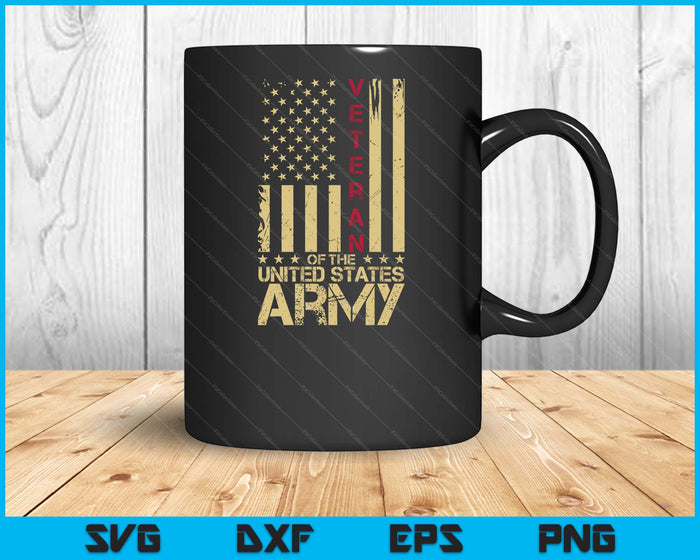 Patriotic U.S Army Veteran Red Line American Flag Vintage SVG PNG Digital Printable Files