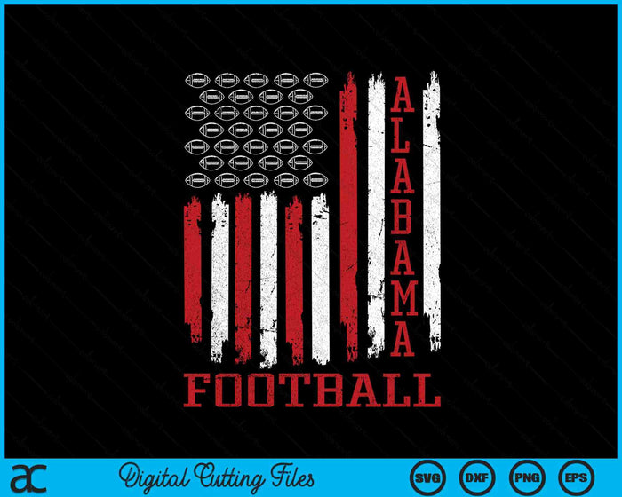 Patriotic USA Flag Alabama Football Season Party SVG PNG Digital Printable Files