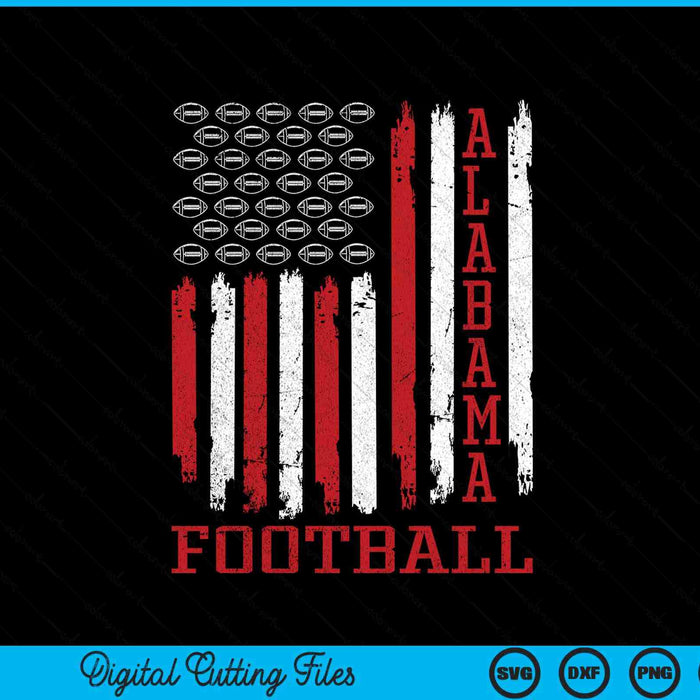 Patriotic USA Flag Alabama Football Season Party SVG PNG Digital Printable Files