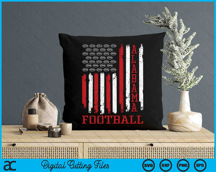 Patriotic USA Flag Alabama Football Season Party SVG PNG Digital Printable Files