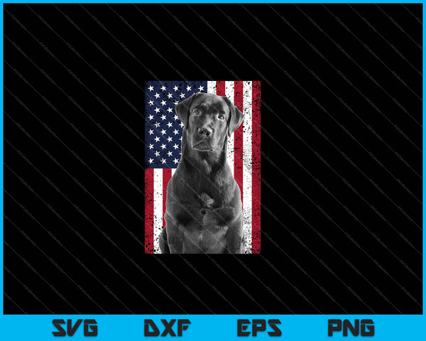 Patriotic USA Flag Black Labrador gift for Lab Owners SVG PNG Cutting Printable Files