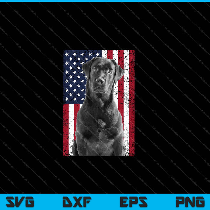 Patriotic USA Flag Black Labrador gift for Lab Owners SVG PNG Cutting Printable Files