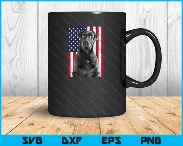 Patriottische USA vlag zwarte Labrador cadeau voor Lab eigenaren SVG PNG snijden afdrukbare bestanden
