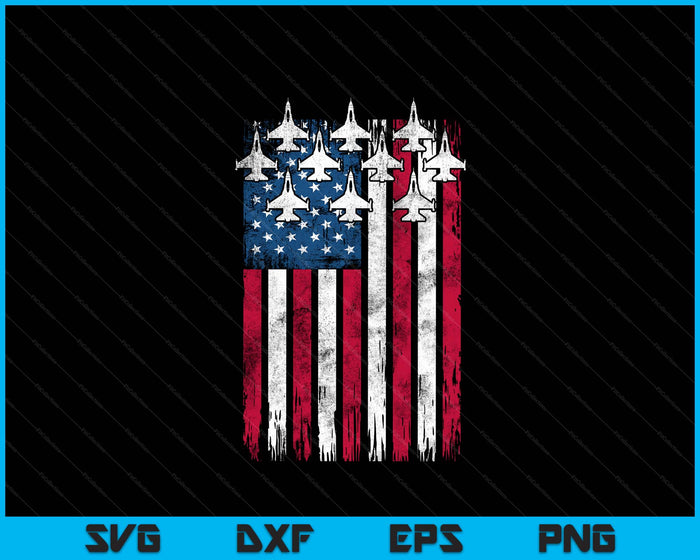 Patriotic USA Flag Fighter Jets Lover 4th Of July SVG PNG Digital Printable Files
