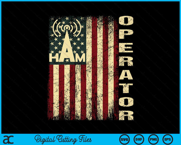 Patriotic USA Flag Ham Radio Amateur Radio Operator SVG PNG Digital Printable Files