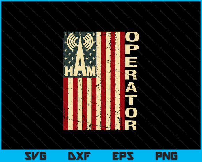 Patriotic USA Flag Ham Radio Amateur Radio Operator SVG PNG Digital Printable Files