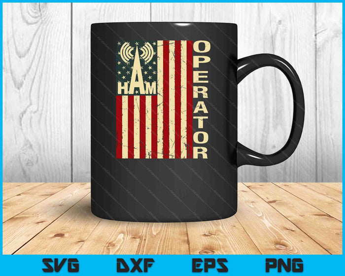 Patriotic USA Flag Ham Radio Amateur Radio Operator SVG PNG Digital Printable Files