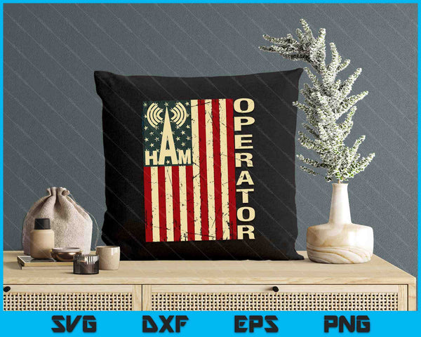 Patriotic USA Flag Ham Radio Amateur Radio Operator SVG PNG Digital Printable Files