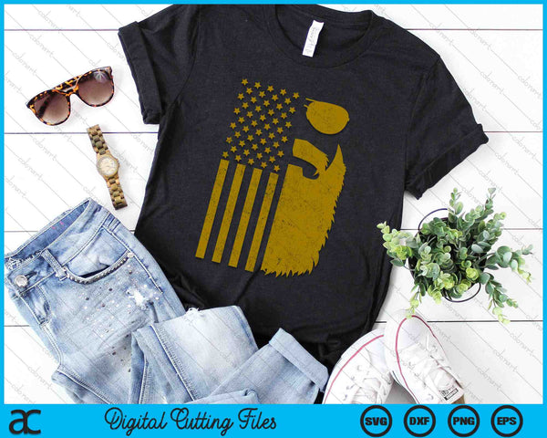 Patriotic US Flag Beard And Sunglasse SVG PNG Digital Cutting Files