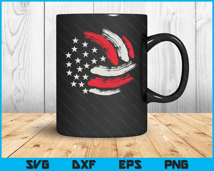 Patriotic Volleyball Gift Volleyball Team American Flag SVG PNG Digital Cutting Files
