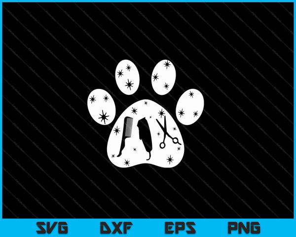 Paw Dog Groomer regalo camisa mascota aseo mascota perro amante SVG PNG corte archivos imprimibles