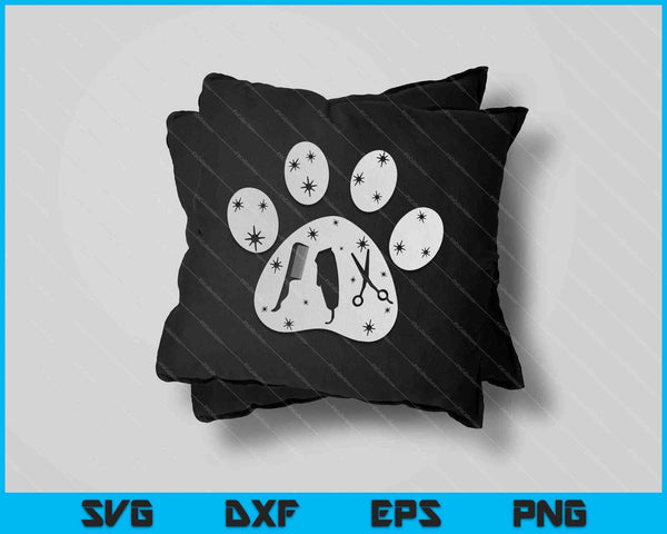 Paw Dog Groomer regalo camisa mascota aseo mascota perro amante SVG PNG corte archivos imprimibles