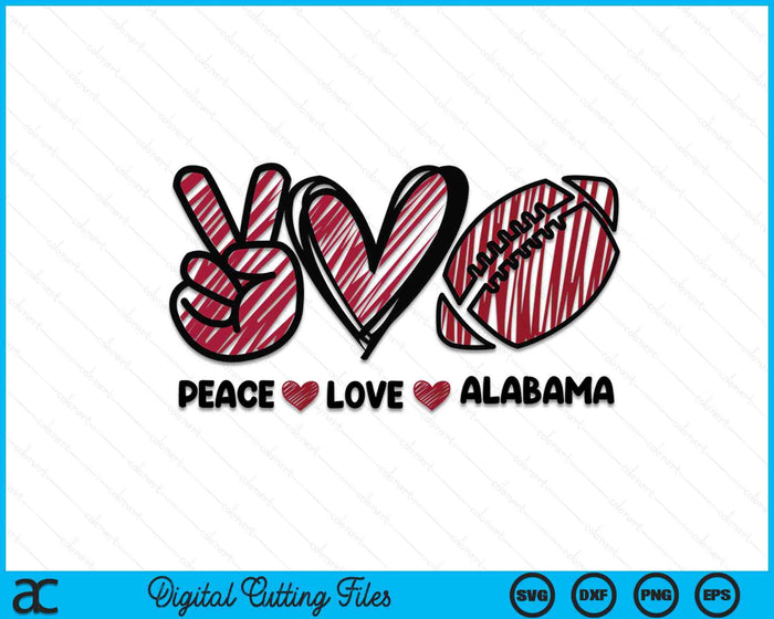 Peace Love Alabama SVG PNG Cutting Printable Files