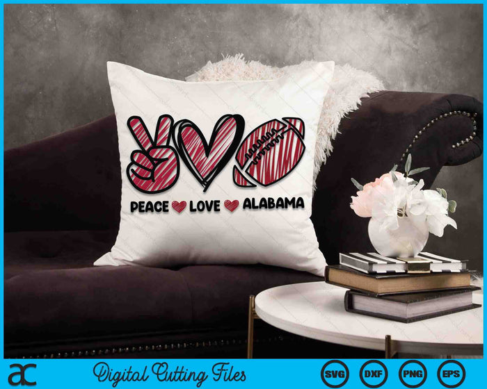 Peace Love Alabama SVG PNG Cutting Printable Files