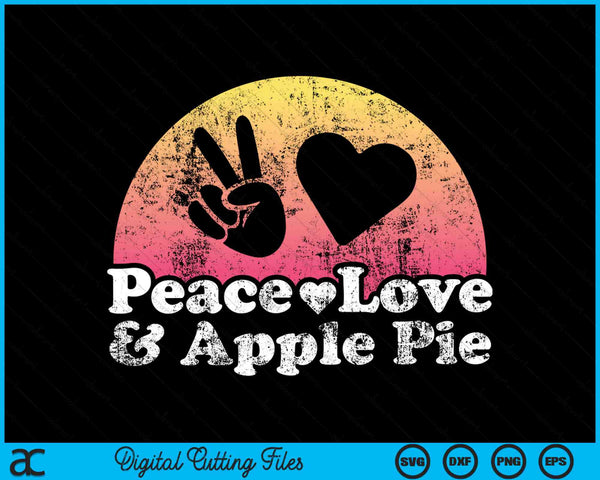 Vrede liefde en appeltaart SVG PNG digitale snijbestanden