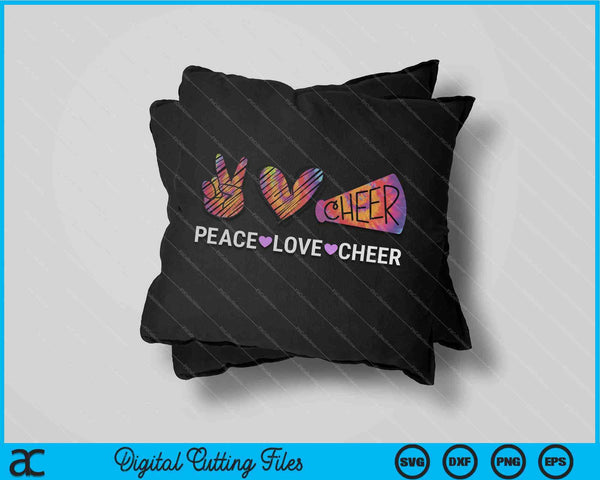 Peace Love Cheer Tie Dye Cheerleading voor Cheerleader SVG PNG digitale snijbestanden