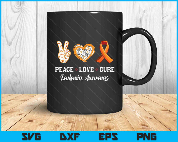 Peace Love Cure Leukemia Awareness Men Women Kids Leukemia SVG PNG Digital Printable Files