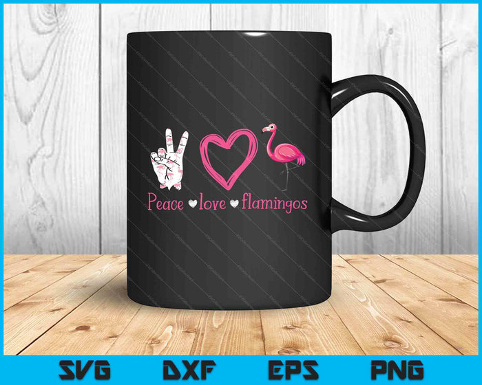 Peace Love Flamingo Hand Sign Heart Flamingo Lovers SVG PNG Digital Printable Files