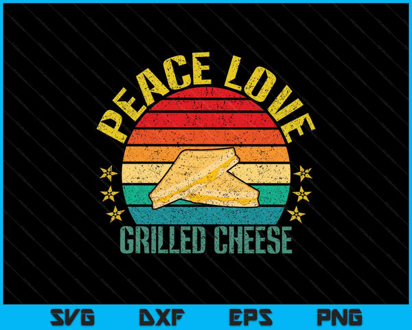 Peace Love Grilled Cheese Funny Retro SVG PNG Digital Printable Files