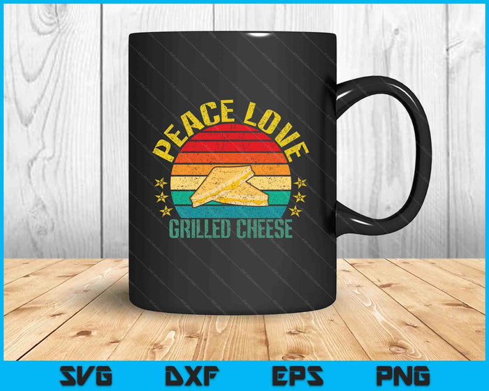 Peace Love Grilled Cheese Funny Retro SVG PNG Digital Printable Files