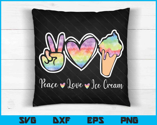 Peace Love Ice Cream Leuk voor meisjes tieners SVG PNG digitale snijbestanden