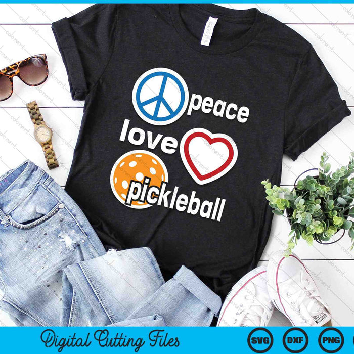Vrede liefde Pickleball grappige Pickleball speler SVG PNG digitale snijden-bestanden