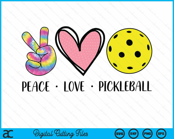 Peace Love Pickleball Heart For Women Teens Tween Girls SVG PNG Digital Cutting File