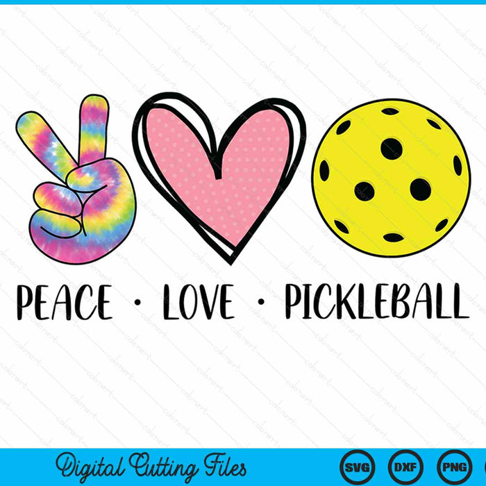 Peace Love Pickleball Heart For Women Teens Tween Girls SVG PNG Digital Cutting File