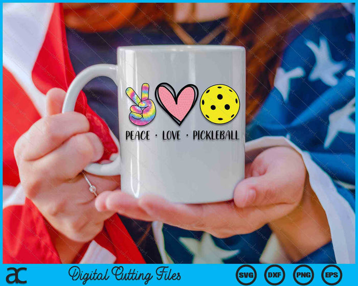 Peace Love Pickleball Heart For Women Teens Tween Girls SVG PNG Digital Cutting File