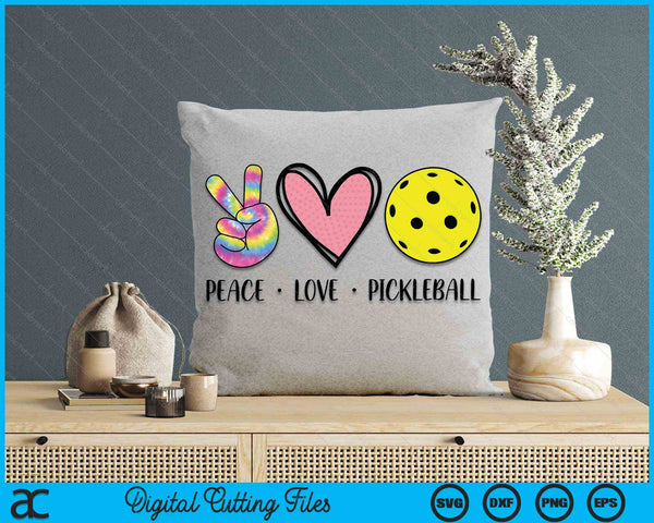 Peace Love Pickleball Heart For Women Teens Tween Girls SVG PNG Digital Cutting File