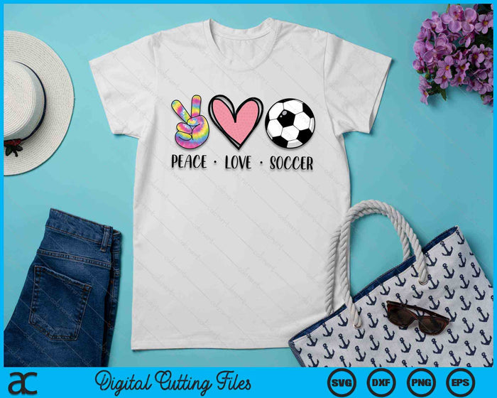 Peace Love Soccer Heart For Women Teens Tween Girls SVG PNG Digital Cutting File
