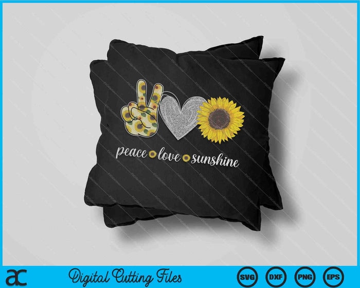 Peace Love Sunshine Zonnebloem Hippie SVG PNG digitale snijbestanden