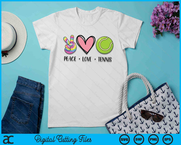 Peace Love Tennis Heart For Women Teens Tween Girls SVG PNG Digital Cutting File