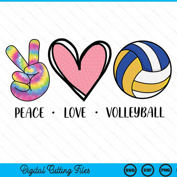 Peace Love Volleyball Heart For Women Teens Tween Girls SVG PNG Digital Cutting File